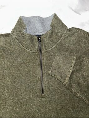 Daniel Cremieux Men's Olive Green Quarter-Zip Sweater